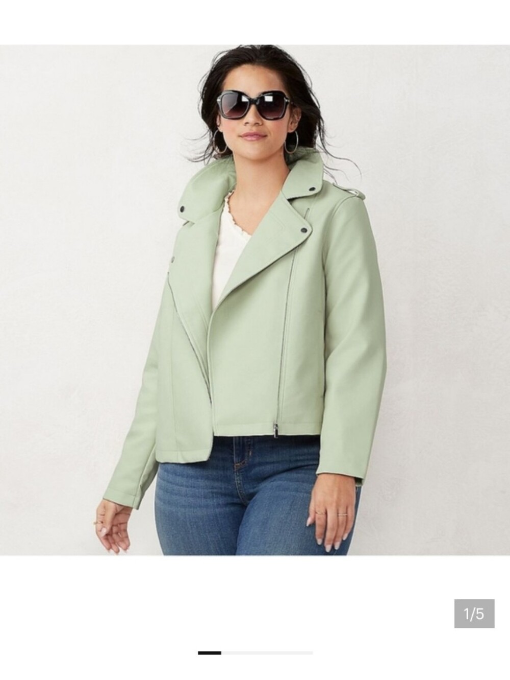 LC Lauren Conrad Mint Green Moto Jacket